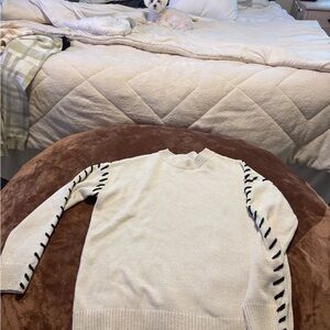 Women’s Cream Sweater with Black Accents